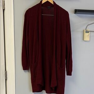 Torrid Deep Burgundy Open-Front Long Cardigan Sz 1X